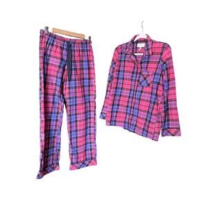 Victoria’s Secret pink and red plaid long sleeve pajama set small